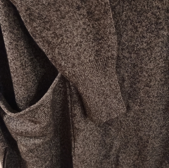 Zara Knit Sweater Gray Long Sleeve Boxy Pockets Side - Picture 4 of 7